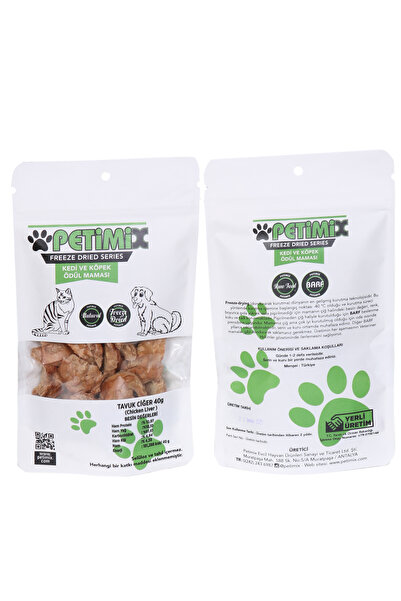 Petimix Freeze Dried Tavuk Ciğer 40g BARF Köpek Ödül Maması