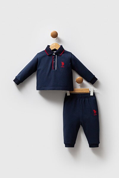 U.S. Polo Assn. Erkek Bebek Polo Yaka Pike Kumaş Alt Üst Takım