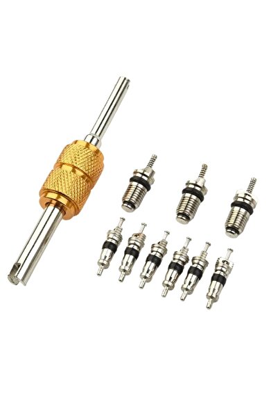 Choice 9Pcs R134a Automotive Air Conditioning Valve Core + 1Pcs Remover Tool For A/C System Mall/Big Air...