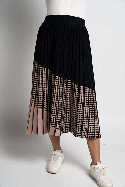 mica Wide Printed High-Quality Fabric Skirt