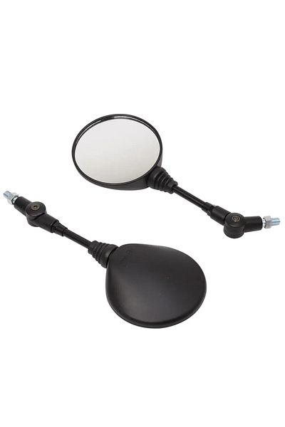 Choice Universal 10mm Black Motorcycle Side Mirror, Anti-fall Folding Round Rearview Mirror