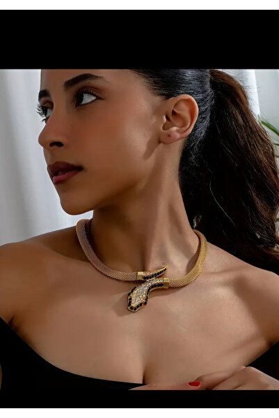 Marmara Seckin Necklace with Snake Head and Snake Skin Design