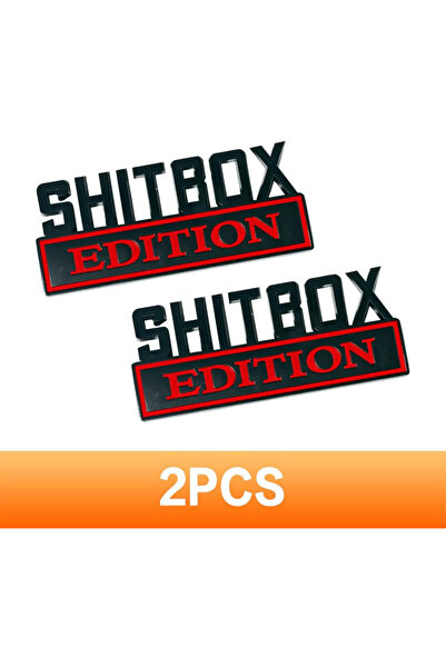 Choice1 Black-red 2 Pcs Shitbox Edition Badge,Car Exterior Logo,3D Fender Sti...
