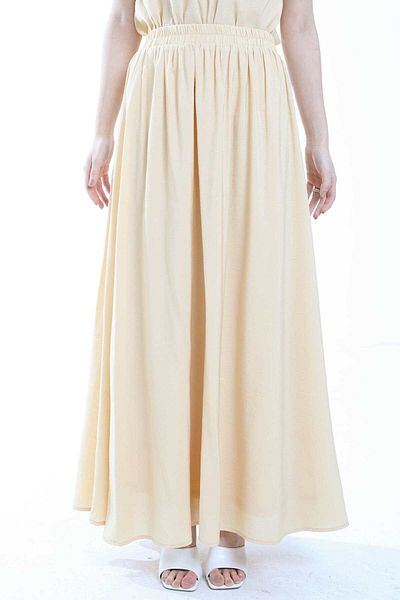 mica Women's Wide A-Line Plain Midi Skirt