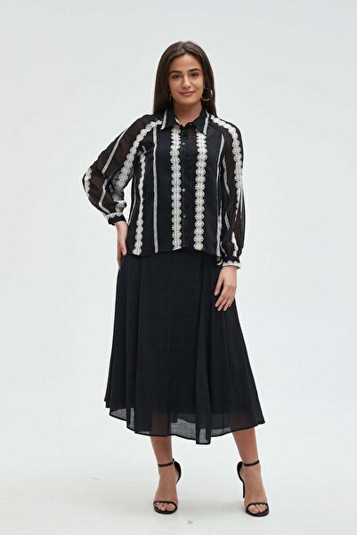 mica بلوزة نسائية مطبوعة بأكمام طويلة