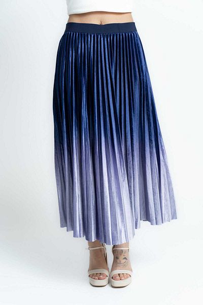 mica Solid Women's Midi Skirt with Pleats