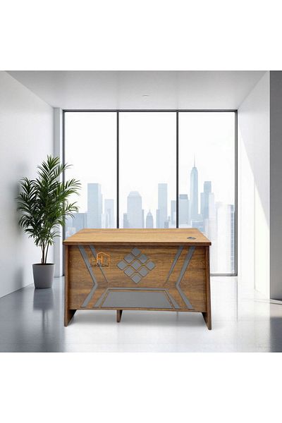 Al Saada Home Wooden Desk - Brown - 120×60×75 cm