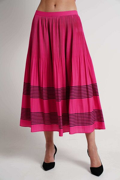 mica Wide Pleated Midi Skirt