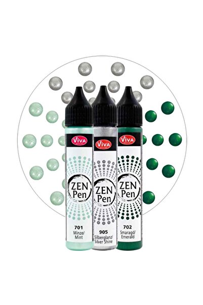 Viva Decor Set de 3 vopsele pentru pictură cu puncte Blob-Paint, ZEN Pen VIVA DECOR, mix 3x28ml