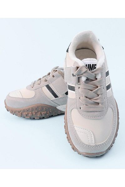 SAPS Striped Lace Up Casual Shoes - Off White & Grey