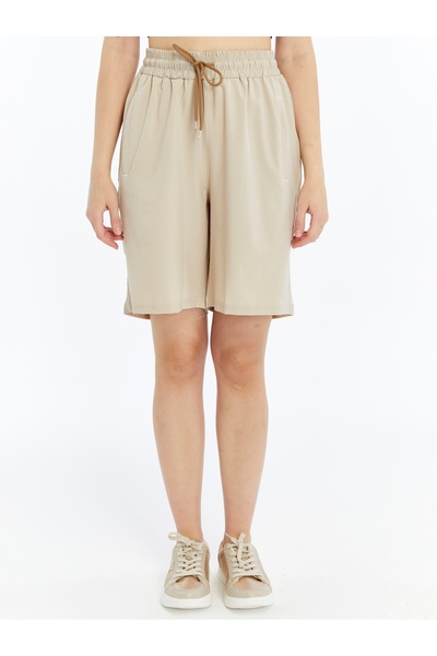 OXVİN Women's Parachute Thin Fabric Comfortable Fit Hidden Zipper 3 Pocket Shorts