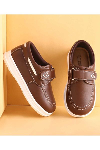 Babyoye Velcro Closer Formal Shoes - Brown