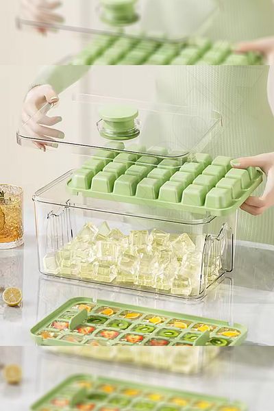 Destpak 2-Piece Ice Mold with Bowl, Press and Lid - New Generation Ice Mold - 10X20Cm - Wide Bowl