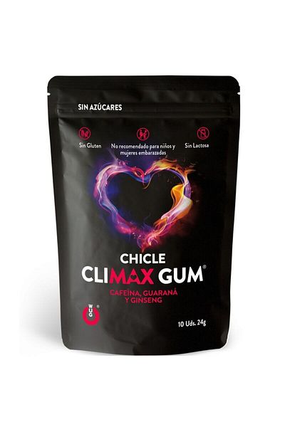 Climax Guma Energizanta cu Cafeina, Guarana si Ginseng, Stimulare si Concentrare, Gum, 10 Bucati