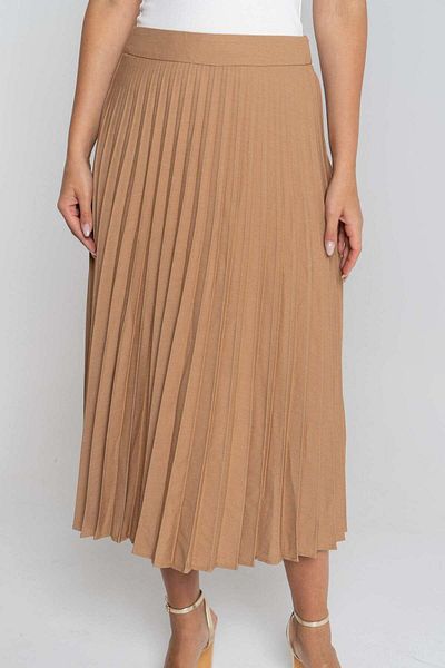 mica Plain Pleated Midi Skirt