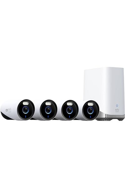 Eufy Security Cameră de supraveghere exterioară eufyCam E330, 4K, înregistrare 24/7, alimentare prin priză