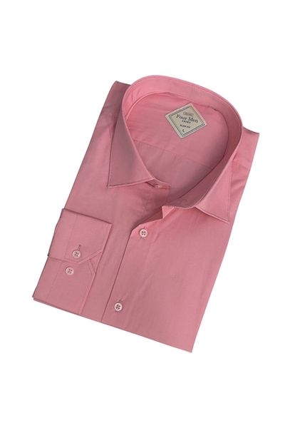 GÖMLEK GALERİSİ Slim Fit Slim Fit Plain Long Sleeve Men's Shirt