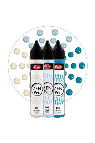 Viva Decor Set de 3 vopsele Blob-Paint pentru pictură cu puncte, ZEN Pen VIVA DECOR, 3x28ml Mix 3