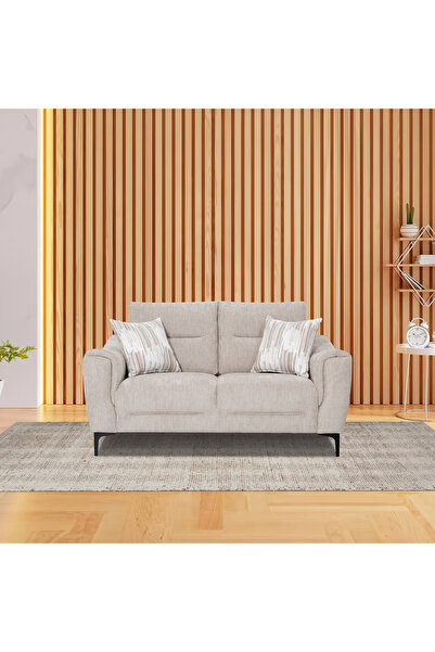 Home Box أريكة أنتيجو القماشية ذات المقعدين مع وسادتين