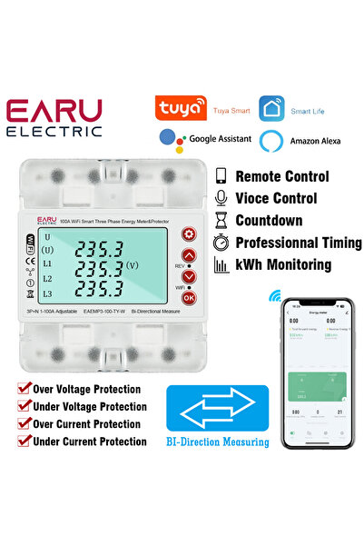 Choice 3 مراحل 380 فولت 100 أمبير Tuya WiFi ذكي ثنائي الاتجاه طاقة كيلووات سا...