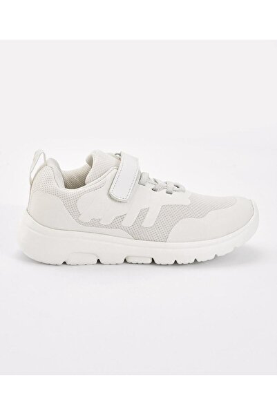 Pine kids حذاء مدرسة للأطفال من باين مع إغلاق فيلكرو - أبيض