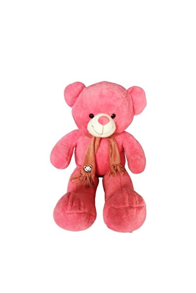 Toys Jucărie de pluș, Ursuleț de pluș zâmbitor cu eșarfă roz intens, 120 cm