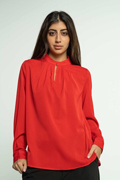 mica Loose-Fit Long Sleeve Solid Blouse