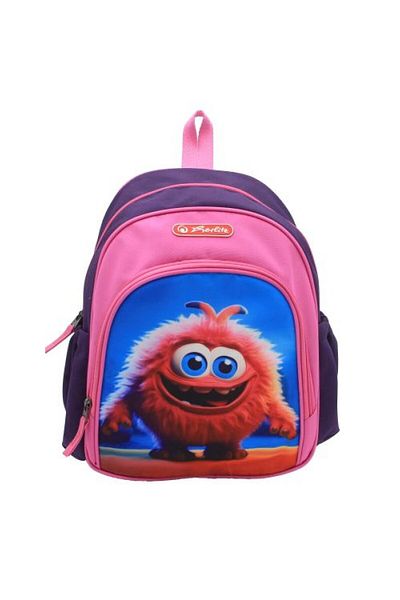 Herlitz Backpack Cool, Dimensions 31×20×12 cm, Motif Pink Monster, Color Multicolor, Material Fabric