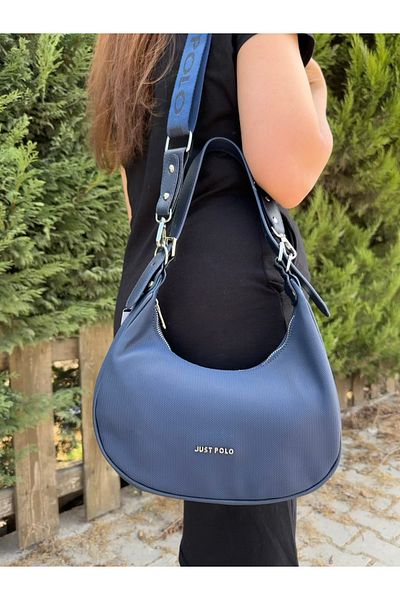 Just Polo Women's Navy Blue Double Strap Comfortable and Stylish Model Waterproof Hand & Shoulder Bag Shoulder Bag