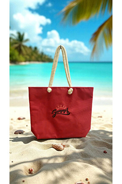 shop Beach Bag Shoulder Hand Arm Bag Casual Spacious Multi-Purpose Colorful W...
