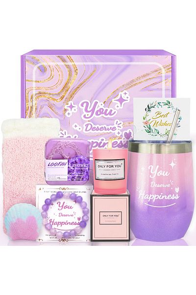 OricareFain Set cadou spa pentru femei, cadou relaxant pentru Valentine, Ziua Mamei, Craciun, Lila