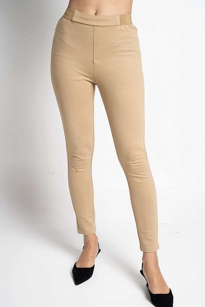 mica Solid Long Leggings with Elastic Waistband