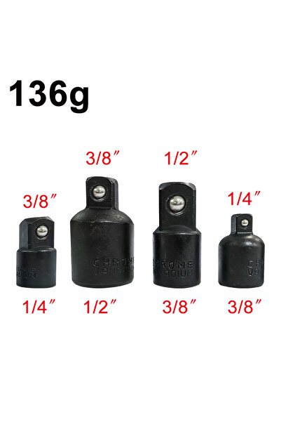 Choice1 4 قطع من رؤوس تحويل الأكمام المربعة ذات القطر المتغير باللون الأسود، ...