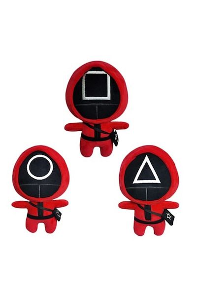 Aden Set 3 Figurine de plus Squid Game, jocul calamarului 22 cm