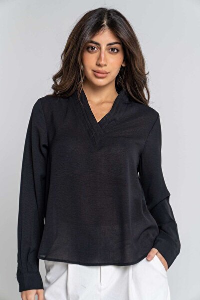 mica قميص نسائي عادي بأكمام طويلة