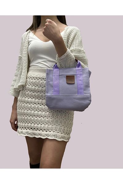 glowfit Women's Lilac Canvas Crossbody Mini The Tote Bag Hand Shoulder Bag