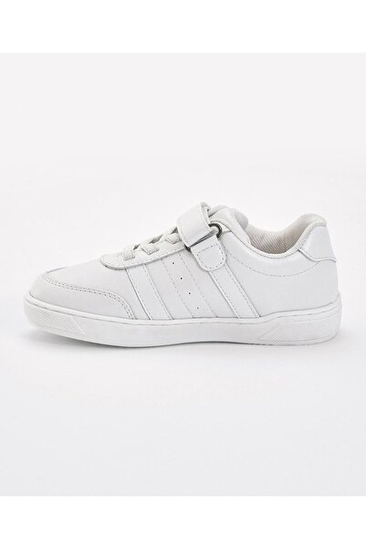 Pine kids Pine Kids Velcro Closure Solid Color School Shoes - White