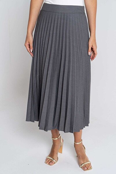 mica تنورة ميدي مطوية سادة