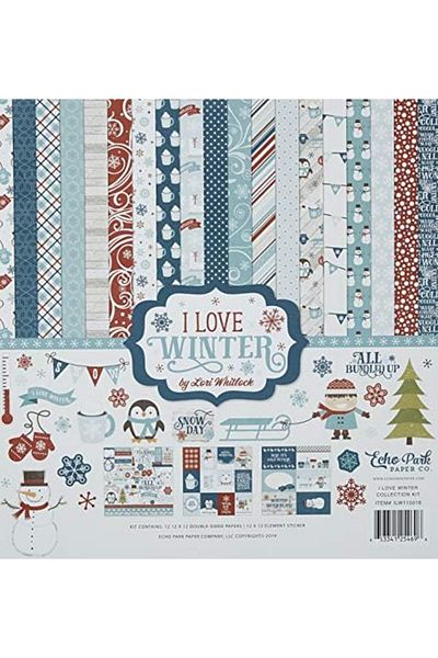 Generic مجموعة "Love Winter" من شركة إيكو بارك للورق، مقاس 12 × 12 بوصة