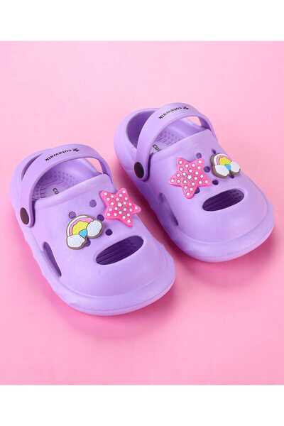 Cute Walk by Babyhug Back Strap Closure Clogs with Star Applique - Purple