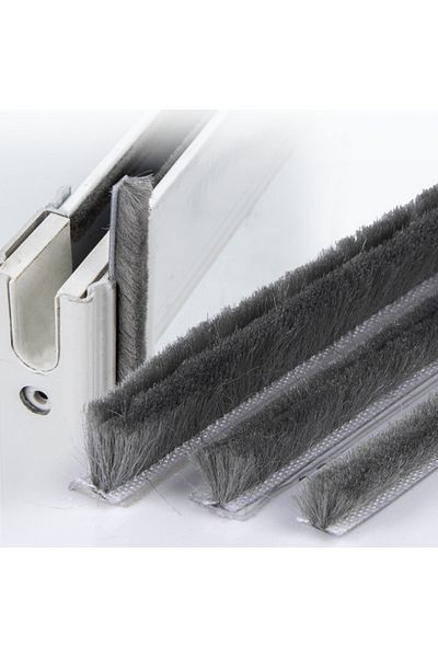 Choice 10M 5mm x 8mm aluminum sliding door window dust proof brush seal strip weatherstrip draught exclu...