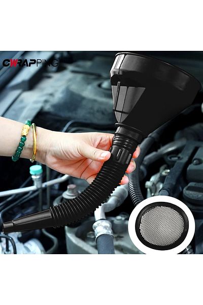 Choice Car Engine Oil Funnel Tool with Flexible Hose Filter Strainer Leak-Proof Design Tool Universal Tr...