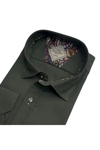 GÖMLEK GALERİSİ Slim Fit Slim Fit Plain Long Sleeve Men's Shirt