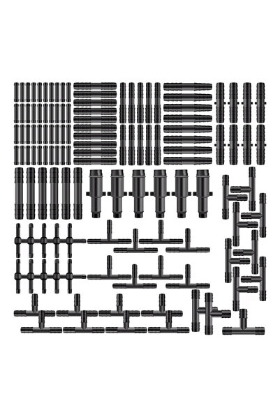 Choice1 BLACK SEAMETAL 128Pcs Vacuum Connector Assortment Plastic Hose Joiner...