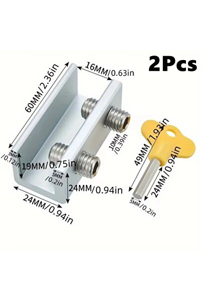 Choice4 قطعتان من مانع انزلاق النوافذ المنزلقة بفتحتين، أقفال للخزائن، أشرطة ...