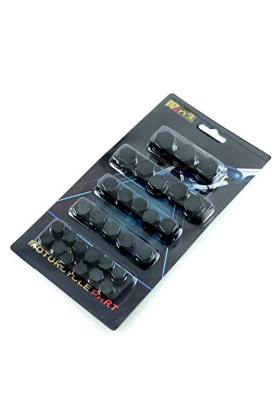 Choice1 1 set Black 30pcs Motorcycle Screw Cap Cover Set Motor Scooter Head S...