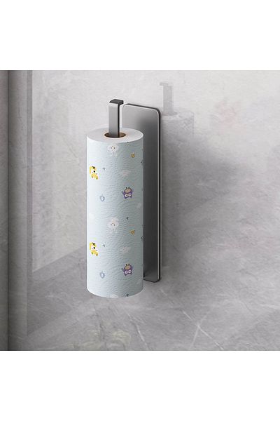 Choice gray Wall-Mounted Kitchen Tissue Holder Free-Punching Roll Paper Storage Rack Kitchen Tissue Preserv