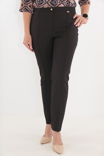 Vanessa Line RO Long tapered trousers made of brown fabric