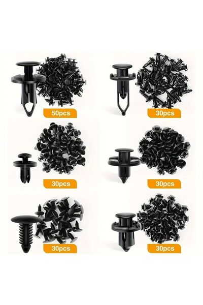 Choice 200 قطعة 200 قطعة مشبك تثبيت السيارة ستة أنواع من مشبك مختلط مشابك تثب...