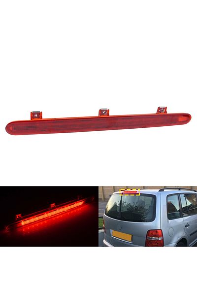 Choice For 03-10 VW Touran 1T High Level Third LED Rear Brake Stop Light Lamp Red Lens